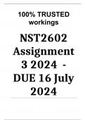 Exam (elaborations) NST2602 Assignment 3 (COMPLETE ANSWERS) 2024 (213894) - DUE 16 July 2024  •	Course •	Natural Science and Technology for Classroom IV (NST2602) •	Institution •	University Of South Africa (Unisa) •	Book •	Natural Sciences - Technology - 