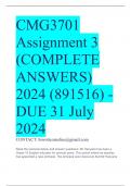 CMG3701 Assignment 3 (COMPLETE ANSWERS) 2024 (891516) - DUE 31 July 2024