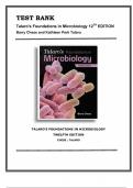 TEST BANK FOR Talaro's Foundations in Microbiology 12th Edition Barry Chess and Kathleen Park Talaro (CHAPTERS 1-27)