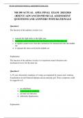 NR 509 ACTUAL  APEA FINAL  EXAM  2023/2024 (HEENT) ADVANCED PHYSICAL ASSESSMENT QUESTIONS AND ANSWERS WITH RATIONALE