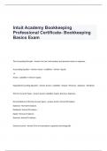 Intuit Academy Bookkeeping Professional Certificate- Bookkeeping Basics Exam