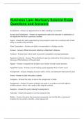 Business Law- Mortuary Science Exam Questions and Answers