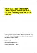 NUR 215 EXAM 3 [SELF CARE PHYSICAL  ACTIVITY ATI] WITH QUESTIONS AND WELL  IDENTIFIED ANSWERS [GRADED A+} ACTUAL  EXAM 100%