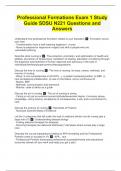 Professional Formations Exam 1 Study Guide SDSU N221 Questions and Answers