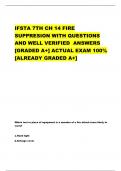 IFSTA 7TH CH 14 FIRE  SUPPRESION WITH QUESTIONS  AND WELL VERIFIED ANSWERS  [GRADED A+] ACTUAL EXAM 100%  [ALREADY GRADED A+]