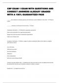 CBP EXAM 1 EXAM WITH QUESTIONS AND CORRECT ANSWERS ALREADY GRADED WITH A 100% GUARANTEED PASS