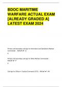 BDOC MARITIME  WARFARE ACTUAL EXAM  [ALREADY GRADED A]  LATEST EXAM 2024