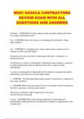 MHIC NASCLA CONTRACTORS REVIEW EXAM WITH ALL QUESTIONS AND ANSWERS