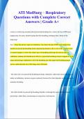 ATI MedSurg – Respiratory Questions with Complete Correct Answers | Grade A+