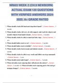 NR603 WEEK 2 (CH.9 NEWBORN) ACTUAL EXAM 120 QUESTIONS WITH VERIFIED ANSWERS 2024-2025. A+ GRADE RATED