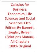 Solutions Manual For Calculus for Business, Economics, Life Sciences and Social Sciences 11th Edition By Barnett, Ziegler, Byleen