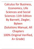 Solutions Manual For Calculus for Business, Economics, Life Sciences and Social Sciences 11th Edition By Barnett, Ziegler, Byleen