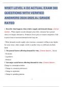 WSET LEVEL 2, 3 and 4 EXAM 2024-2025 ACTUAL EXAM  LATEST UPDATED EXAM QUESTIONS AND VERIFIED ANSWERS. ALREADY GRADED A+