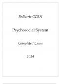 Pediatric CCRN Psychosocial System New Completed Exam Q & A 2024.