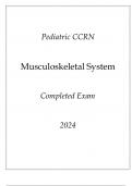 Pediatric CCRN Musculoskeletal System New Completed Exam Q & A 2024