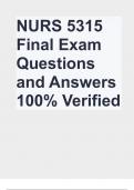 NURS 5315 Final Exam Questions and Answers 100% Verified