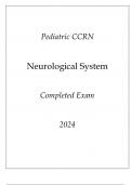 Pediatric CCRN Neurological System New Completed Exam Q & A 2024.