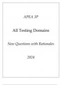 APEA 3P Exam All Testing Domains (New Questions with Rationales) 2024