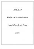 APEA 3P Physical Assessment Latest Completed Exam 2024.