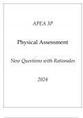 APEA 3P Physical Assessment Exam (New Questions with Rationales) 2024.