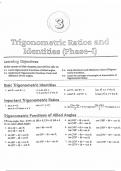 Chapter  - Trigonometric ratios and Trigonometric identities 