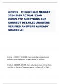 AIRLAWS- INTERNATIONAL NEWEST 2024-2025 EXAM WITH COMPLETE QUESTIONS AND VERIFIED ANSWERS|ALREADY GRADED A+