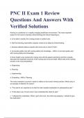 PNC II Exam 1 Review Questions And Answers With Verified Solutions