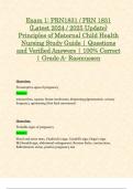 Exam 1: PRN1831 / PRN 1831 (Latest 2024 / 2025 Update) Principles of Maternal Child Health Nursing Study Guide | Questions and Verified Answers | 100% Correct | Grade A- Rasmussen