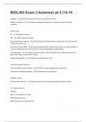 BIOL303 Exam 3 Ackerson pt 2 (15-19 Questions And Answers Graded A+