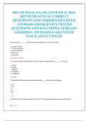 BIO 210 FINAL EXAM {GENETICS} 2024- 2025 WITH ACTUAL CORRECT  QUESTIONS AND VERIFIED DETAILED  ANSWERS |FREQUENTLY TESTED  QUESTIONS AND SOLUTIONS |ALREADY  GRADED A+|NEWEST|GUARANTEED  PASS |LATEST UPDATE