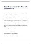 CCHT Study Guide with Questions and Correct Answers