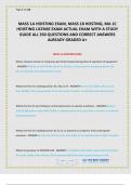 MASS 1A HOISTING EXAM, MASS 1B HOSTING, MA 1C HOISTING LICENSE EXAM ACTUAL EXAM WITH A STUDY GUIDE ALL 350 QUESTIONS AND CORRECT ANSWERS ALREADY GRADED A+