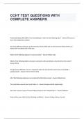 CCHT TEST QUESTIONS WITH COMPLETE ANSWERS