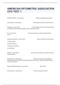 AMERICAN OPTOMETRIC ASSOCIATION CPO TEST 1 Actual Questions And Correct Detailed Answers| Guaranteed A+.