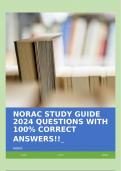 NORAC STUDY GUIDE 2024 QUESTIONS WITH 100% CORRECT ANSWERS!!