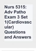 Nurs 5315: Adv Patho Exam 3 Set 1(Cardiovascular) Questions and Answers