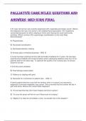 Palliative Care NCLEX Questions and Answers -MED SURG FINAL