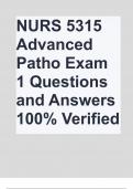 NURS 5315 Advanced Patho Exam 1 Questions and Answers 100% Verified