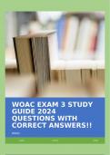 WOAC EXAM 3 STUDY GUIDE 2024 QUESTIONS WITH CORRECT ANSWERS!!