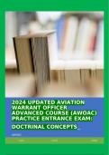 2024 UPDATED AVIATION WARRANT OFFICER ADVANCED COURSE (AWOAC) PRACTICE ENTRANCE EXAM: DOCTRINAL CONCEPTS 