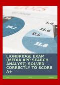 LIONBRIDGE EXAM (MEDIA APP SEARCH ANALYST) SOLVED CORRECTLY TO SCORE A+