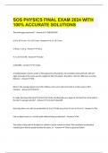 SOS PHYSICS FINAL EXAM 2024 WITH 100% ACCURATE SOLUTIONS