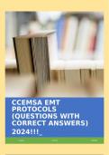 CCEMSA EMT PROTOCOLS (QUESTIONS WITH CORRECT ANSWERS) 2024!!!