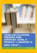 LOAD CALCULATION FEEDERS AND SERVICES LEVEL 4 MODULE 1 (QUIZZES & ANS) 2024!!