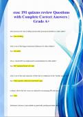 exsc 191 quizzes review Questions  with Complete Correct Answers |  Grade A+