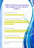 EXSC 221 FINAL Exam Questions  with Complete Correct Answers |  Grade A+