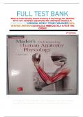 FULL TEST BANK Mader's Understanding Human Anatomy & Physiology, 8th EDITION) WITH 100% VERIFIED QUESTIONS AND ANSWERS GRADED A+      