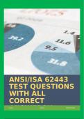 ANSI/ISA 62443 TEST QUESTIONS WITH ALL CORRECT ANSWERS!!