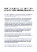 AHIP FINAL EXAM TEST QUESTIONS AND ANSWERS 2024/2025 GRADED A+.