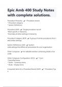 Epic Amb 400 Study Notes with complete solutions |Latest 2024/2025